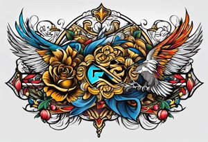 Cuervo en combate de frente a la carga tattoo idea