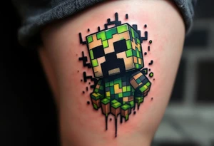 Small Minecraft creeper tattoo tattoo idea