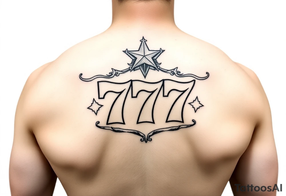 Western jackpot 777 slot tattoo idea