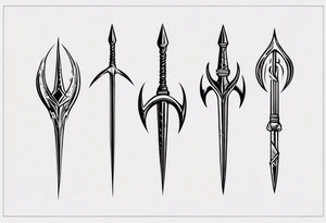 A trident, three-pronged spear tattoo idea