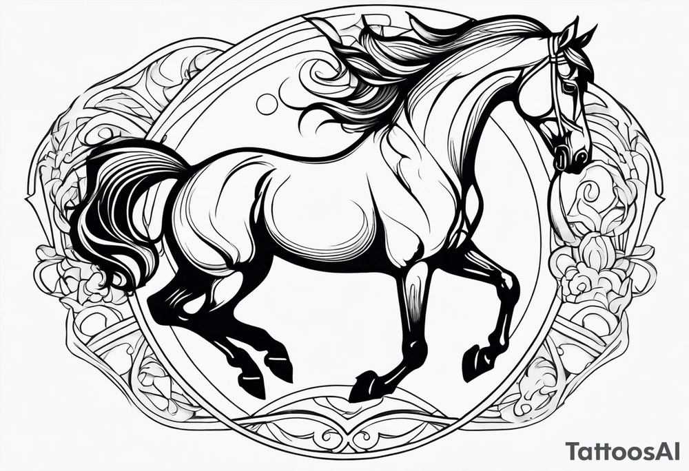 Linework horse tattoo idea