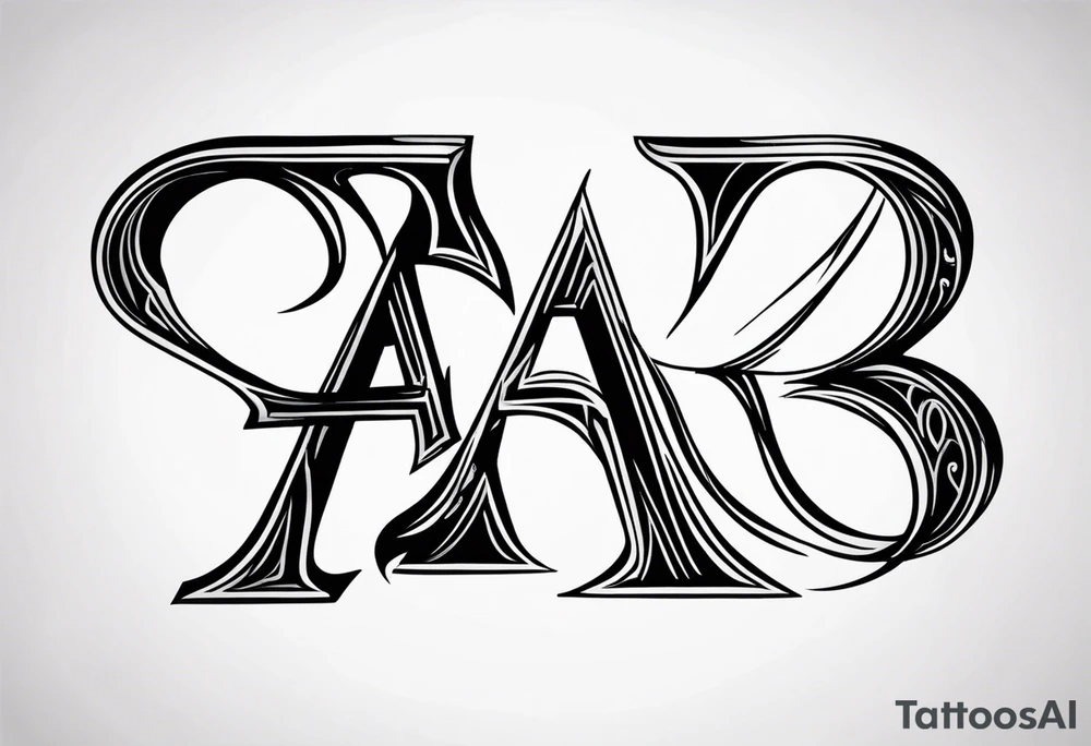 the letters A and R tattoo idea