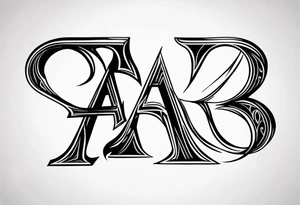 the letters A and R tattoo idea