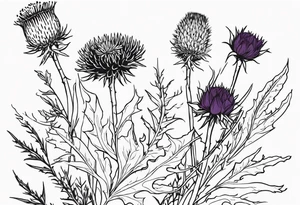 wildflower bouquet including thistle with the lyricas "And I won't let me insecurities define who I am" around it tattoo idea