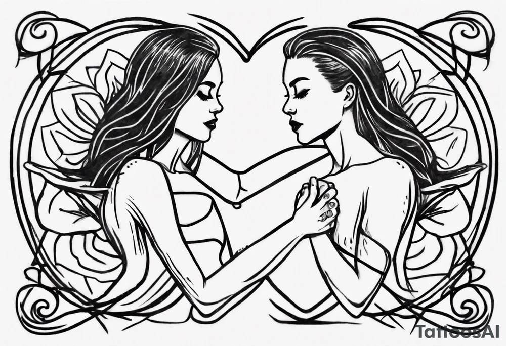 Really simple, only a few lines 
and clean tattoo of . two hands holding in love tattoo idea