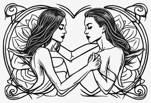 Really simple, only a few lines 
and clean tattoo of . two hands holding in love tattoo idea