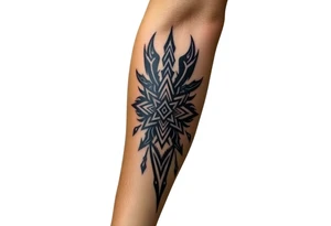 arawak indo tribe tribal half arm sleeve tattoo idea