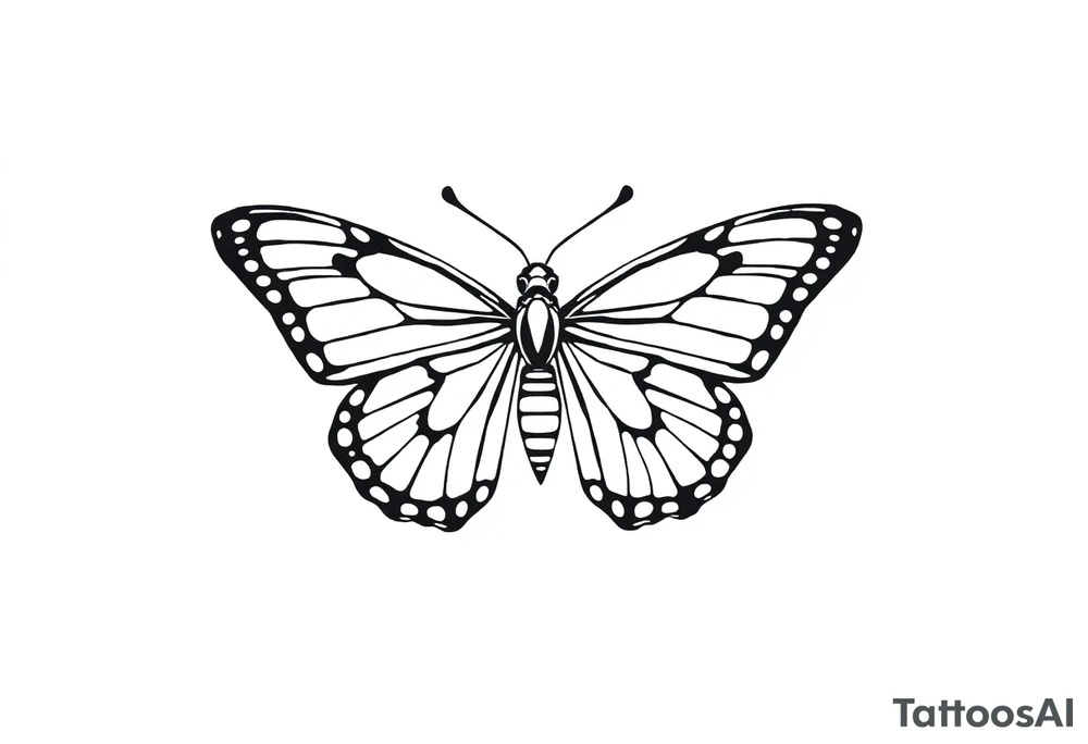 mariposa pequeña linea fina tattoo idea