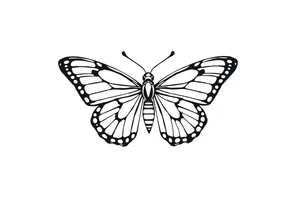 mariposa pequeña linea fina tattoo idea