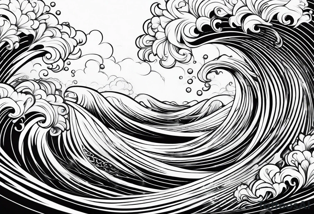 wave pattern tattoo idea