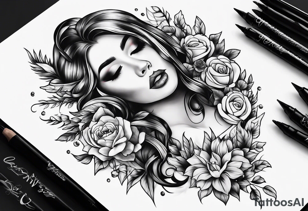 Names Chris Hannah Holly Millie tattoo idea