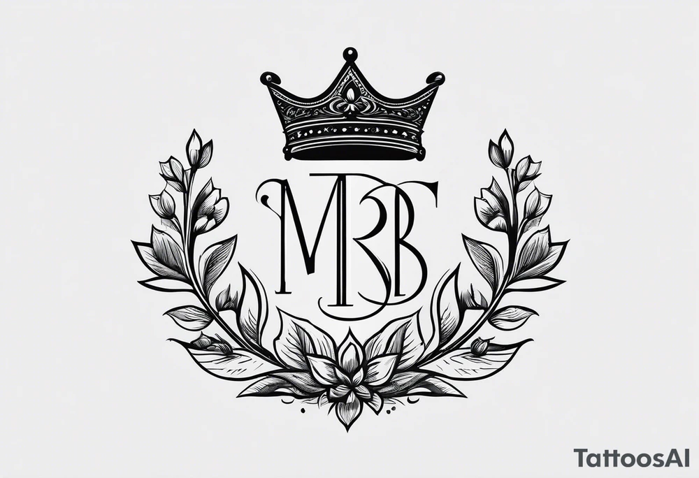minimalist logo-style tattoo that consists only of the letters 'MRBG'. simple and not too fancy, just the clean and bold letters arranged in a stylish way. tattoo idea