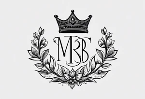 minimalist logo-style tattoo that consists only of the letters 'MRBG'. simple and not too fancy, just the clean and bold letters arranged in a stylish way. tattoo idea
