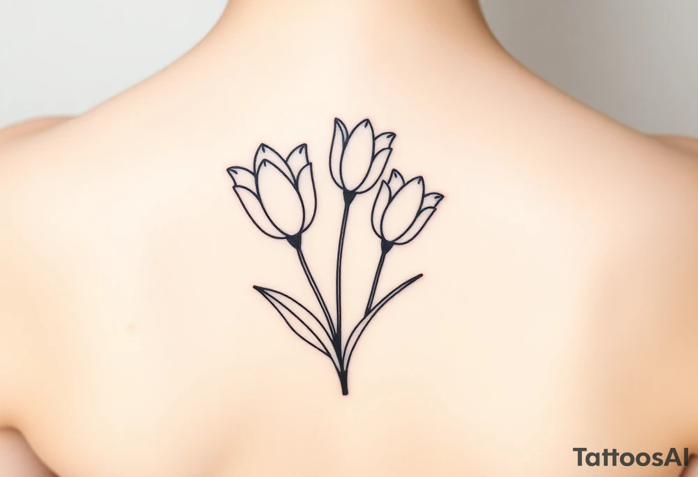 violet and tulip tattoo idea