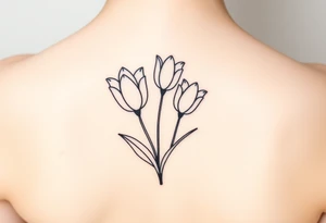 violet and tulip tattoo idea