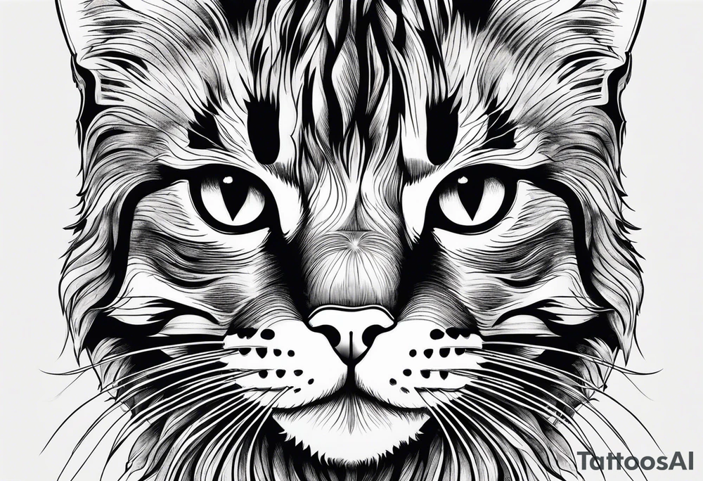 Cat face, front on tattoo idea