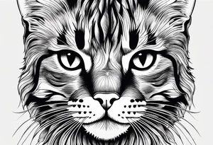 Cat face, front on tattoo idea