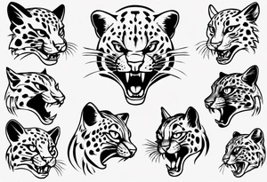 robitic ocelot roar tattoo idea