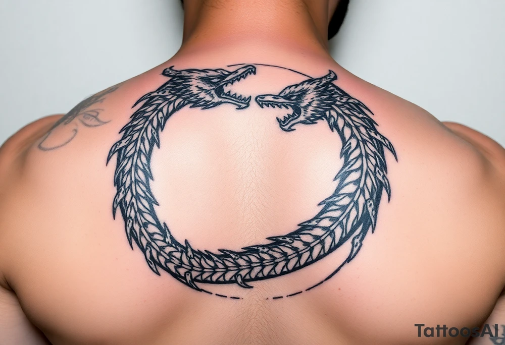 a circle formed by a dragon tattoo idea