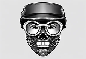 dokkaebi mask with glasses tattoo idea