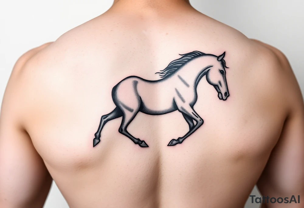 horse silhouette tattoo idea