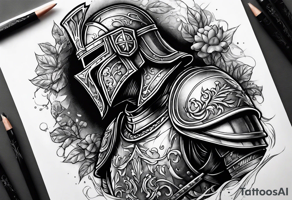 Wounded knight tattoo idea