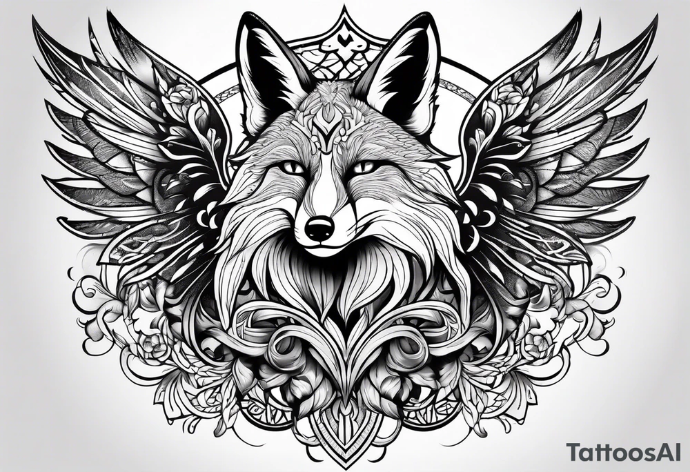 Fox with wings tattoo idea