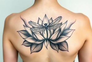 Lotus with dragonfly tattoo idea