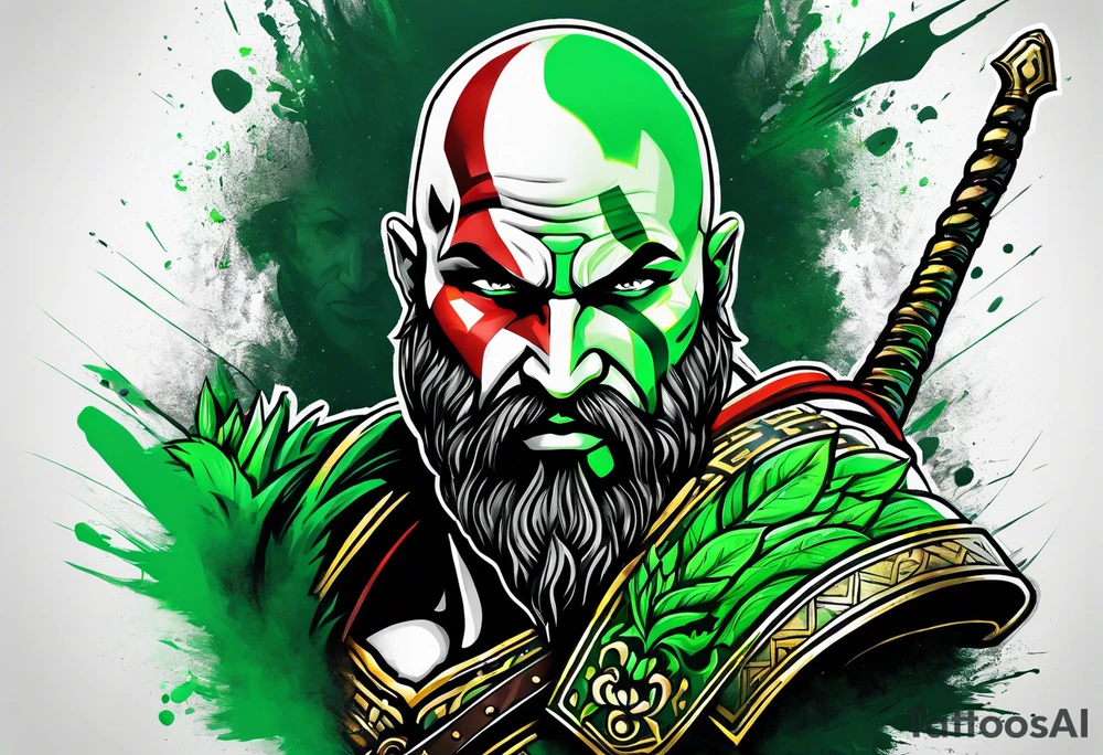 green god of war tattoo idea