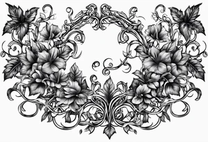 Leafy vines with chain tattoo idea