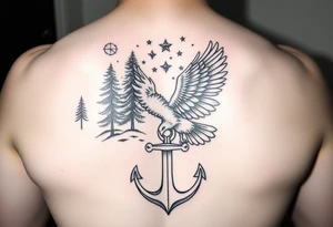 Father time/Keeper of the stars, Trees, anchor,
Canadian Air force eagle tattoo idea