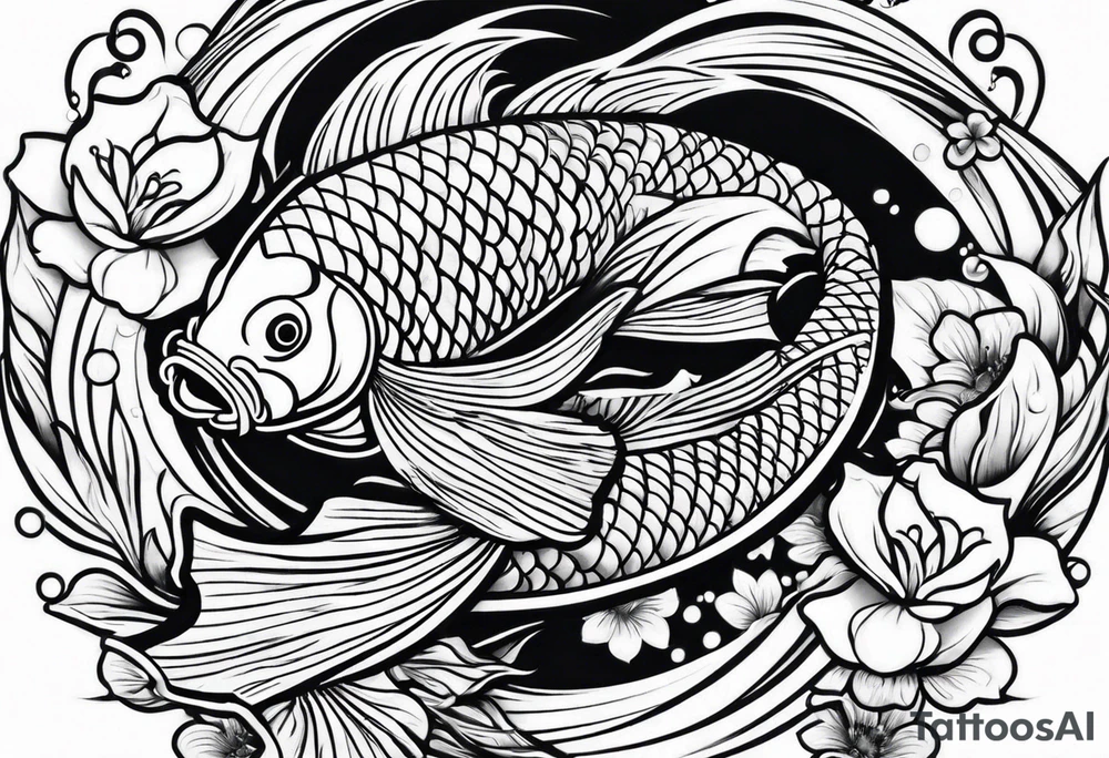 pretty koi fish tattoo idea