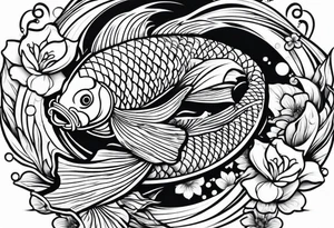 pretty koi fish tattoo idea