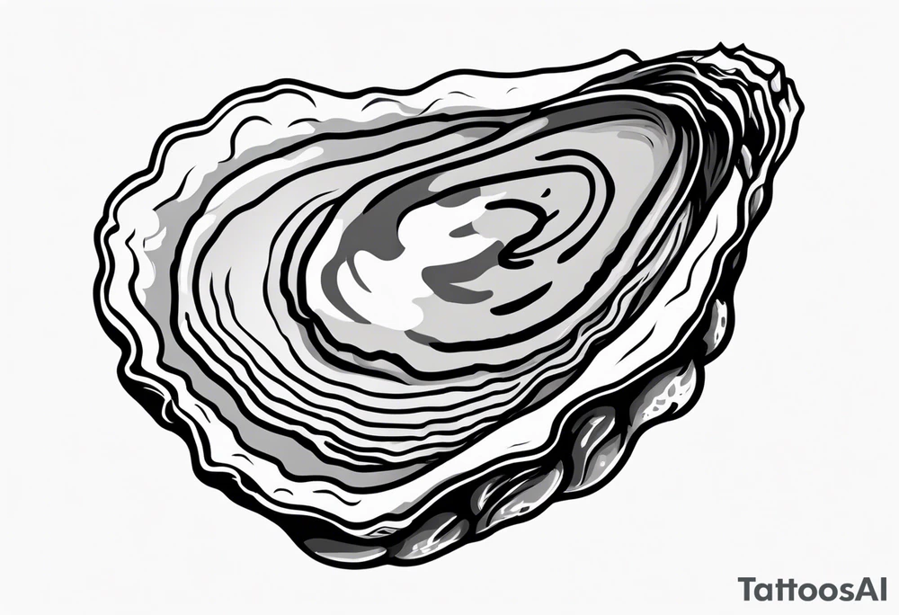 single oyster with minimal detail tattoo idea