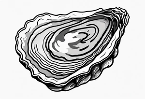 single oyster with minimal detail tattoo idea