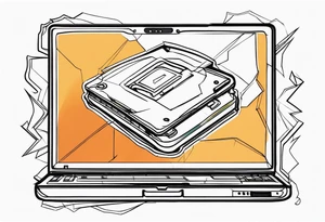 Broken laptop tattoo idea