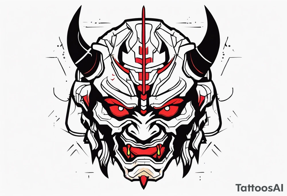 Cyber oni tattoo idea