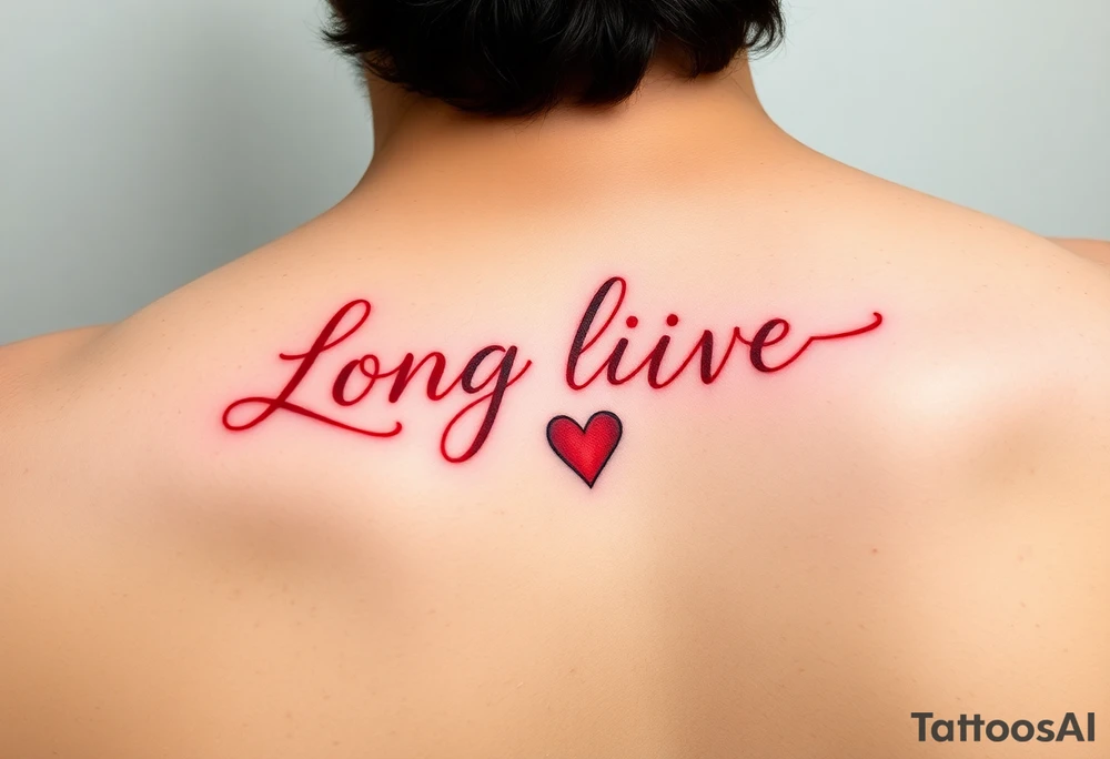 Long live 30 in red ink with small heart tattoo idea
