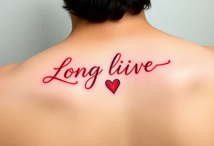 Long live 30 in red ink with small heart tattoo idea