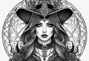 Gothic toon like neo transgender greydcslr witch demon tattoo idea