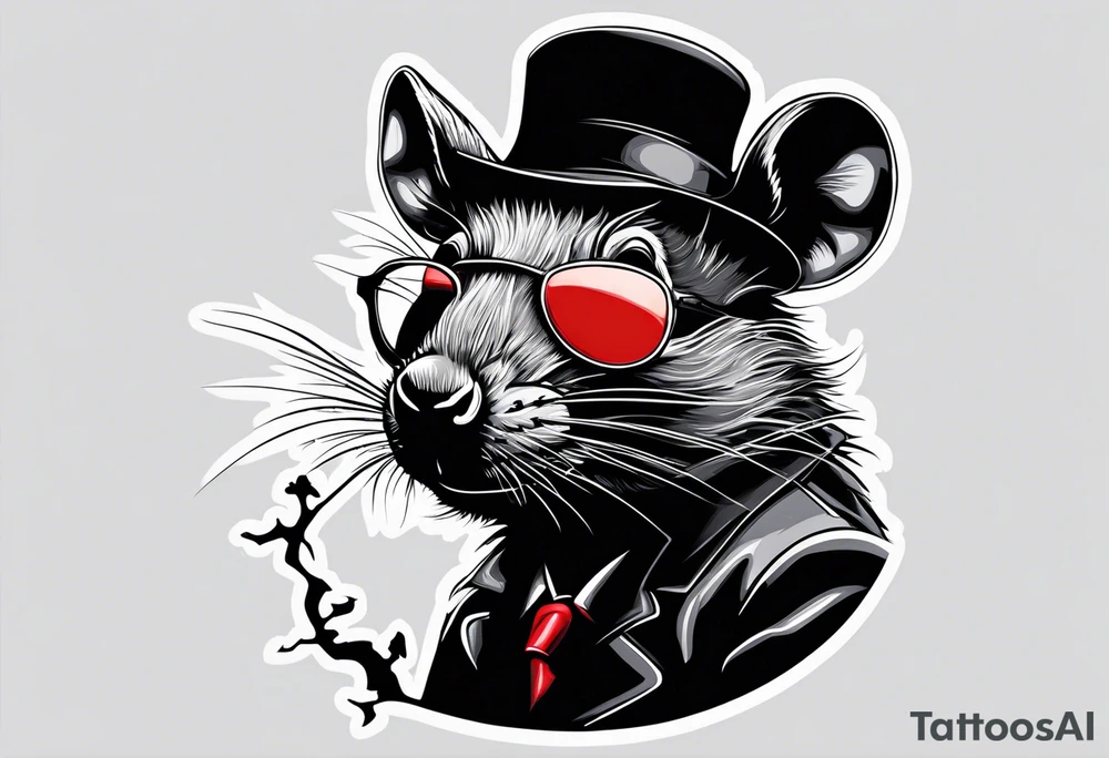 Black rat tattoo idea