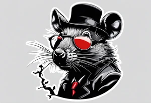 Black rat tattoo idea