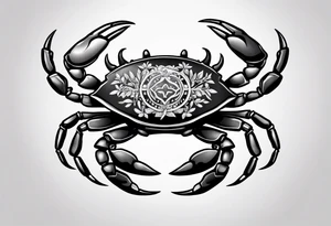 Zodiac crab with tree of life tattoo idea