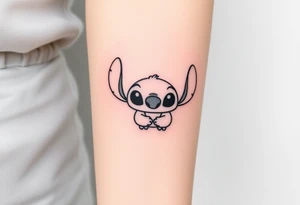 Disney's stitch character with the names Ava and Zaleea tattoo idea