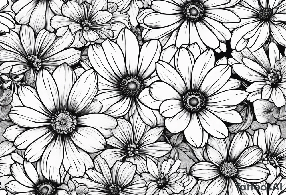 Cosmos flowers tattoo idea