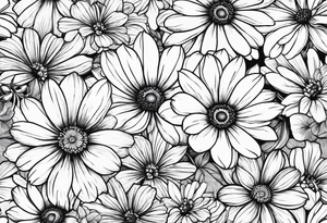 Cosmos flowers tattoo idea
