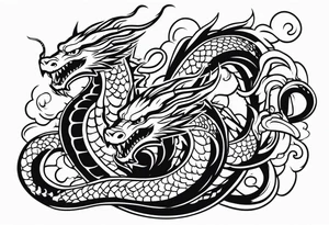 dragon fighting with snake tattoo idea