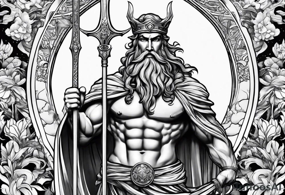 Poseidon mit umhang tattoo idea