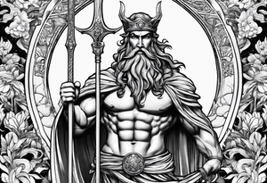 Poseidon mit umhang tattoo idea