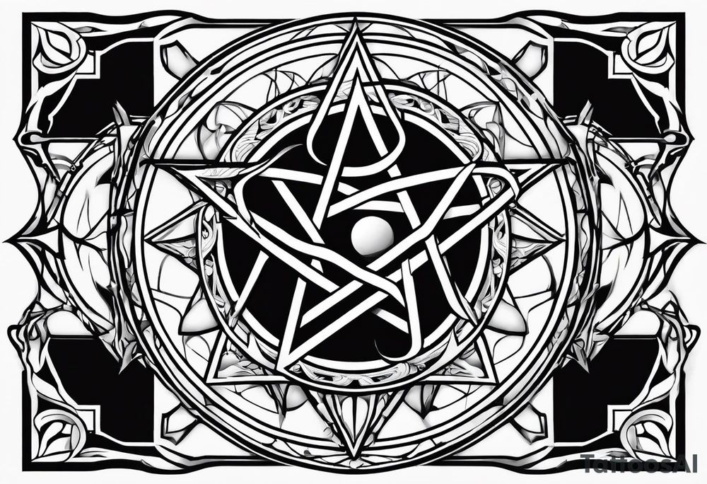 Lilith symbol inside a pentagram tattoo idea